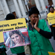 Members of the African National Congress Women’s League protest in 2014.